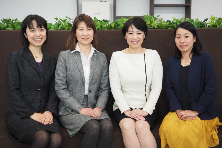 From left: Masayo Tokuhiro of the Ministry of Economy, Trade and Industry, Yumiko Kajiwara of Fujitsu, Narie Sasaki of Nagoya University’s Graduate School of Science and Eriko Komiya of METI.