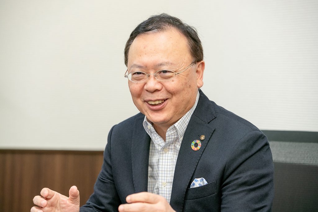 Roku-Roku President Mitsuru Kaitoh speaks in an interview.